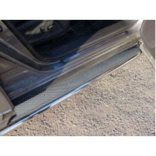 Пороги с площадкой нержавеющий лист 42 мм для Nissan Pathfinder 2014-2020
