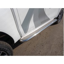 Пороги с площадкой нержавеющий лист 60 мм для Toyota Hilux/Hilux Black Onyx 2015-2023