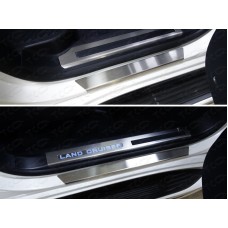 Накладки на пороги с гибом шлифованный лист для Toyota Land Cruiser 200 2015-2023