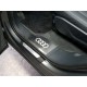 Накладки на пороги шлифованный лист лого Audi для Audi Q7 2015-2023 артикул AUDIQ715-05