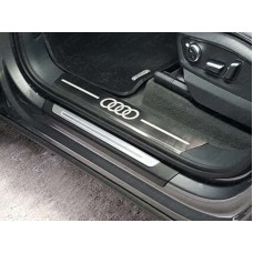 Накладки на пороги шлифованный лист лого Audi для Audi Q7 2015-2022