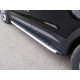 Пороги алюминиевые ТСС с накладкой для Hyundai Santa Fe Grand 2016-2018 артикул HYUNSFGR16-18AL