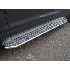 Пороги с площадкой алюминиевый лист 42 мм для Hyundai H-1 Starex 2019-2021