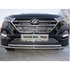 Защита передняя двойная 42-42 мм для Hyundai Tucson 2015-2018
