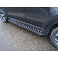 Пороги алюминиевые Slim Line Black для Kia Sportage 2019-2024