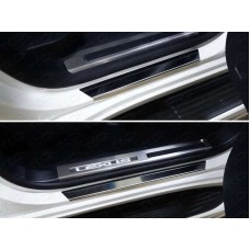 Накладки на пороги с гибом зеркальный лист для Lexus LX-570/450d 2015-2022