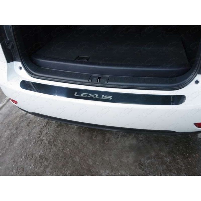 Накладка на задний бампер зеркальный лист надпись Lexus для Lexus RX-270/350/450 2009-2015 артикул LEXRX27014-03