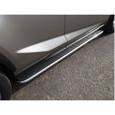 Пороги с площадкой нержавеющий лист 42 мм для Lexus NX 2017-2022