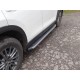 Пороги алюминиевые ТСС с накладкой серые для Mazda CX-5 2018-2023 артикул MAZCX517-29GR