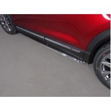 Пороги с площадкой нержавеющий лист 60 мм для Mazda CX-9 2017-2023