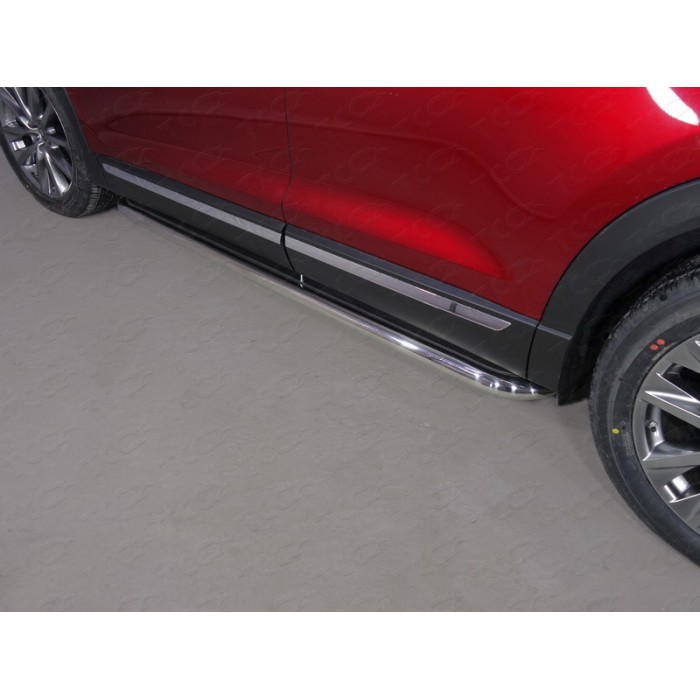 Пороги с площадкой нержавеющий лист 60 мм для Mazda CX-9 2017-2023 артикул MAZCX917-20