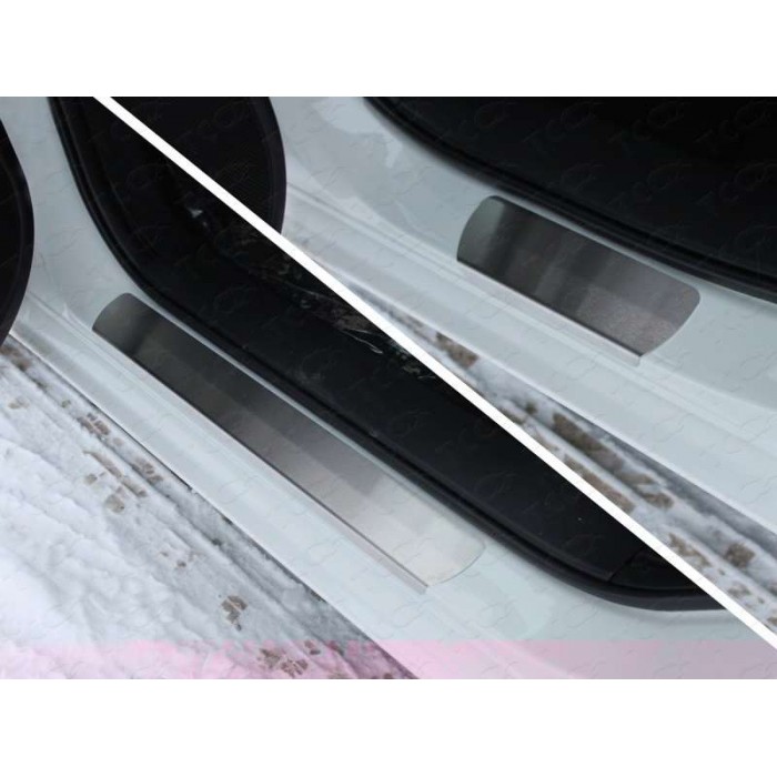 Накладки на пороги шлифованный лист  для Mazda 6 2015-2023 артикул MAZ615-04