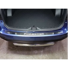 Накладка на задний бампер с надписью Forester зеркальный лист для Subaru Forester 2016-2018