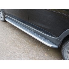 Пороги алюминиевые ТСС с накладкой серый карбон для Subaru XV 2017-2022
