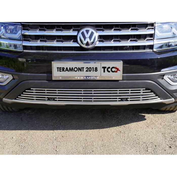 Накладка решетки радиатора нижняя с парктроником 12 мм для Volkswagen Teramont 2018-2023 артикул VWTER18-21