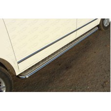 Пороги с площадкой алюминиевый лист 42 мм для Volkswagen Multivan/Caravelle 2009-2015