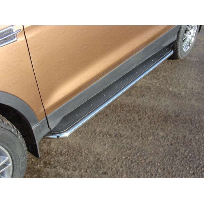 Пороги с площадкой нержавеющий лист 42 мм для Ford Kuga 2013-2016 для Ford Kuga 2013-2016