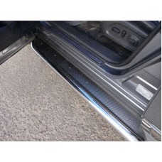 Пороги с площадкой нержавеющий лист 60 мм для Nissan Pathfinder 2014-2020