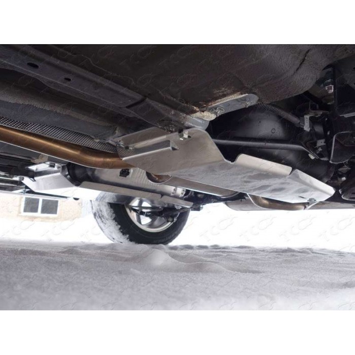 Защита бака левая ТСС алюминий 4 мм для Nissan X-Trail/Qashqai 2015-2018 артикул ZKTCC00112