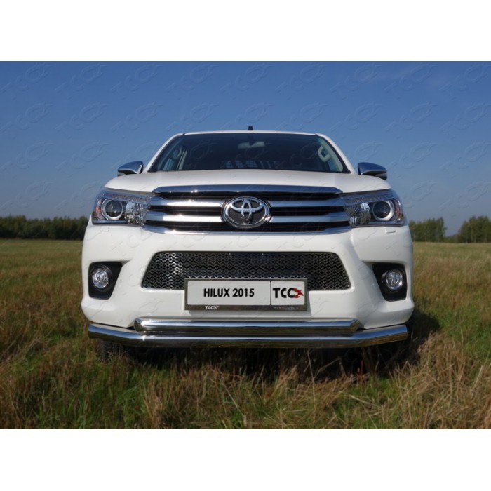 Защита передняя двойная 76-60 мм для Toyota Hilux 2015-2020 артикул TOYHILUX15-01