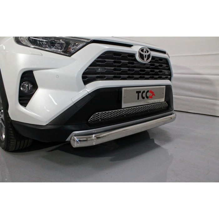 Защита передняя овальная 75х42 мм для Toyota RAV4 2019-2023 артикул TOYRAV19-18