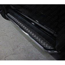 Пороги с площадкой алюминиевый лист 42 мм для Suzuki Jimny 2019-2023