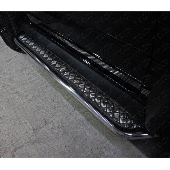 Пороги с площадкой алюминиевый лист 42 мм для Suzuki Jimny 2019-2023 артикул SUZJIM19-18