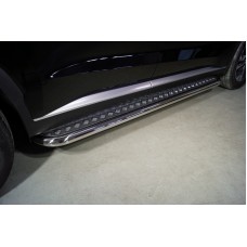 Пороги с площадкой алюминиевый лист 60 мм для Hyundai Palisade 2020-2023