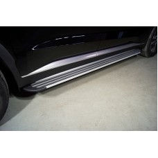 Пороги алюминиевые Slim Line Silver для Hyundai Palisade 2020-2023