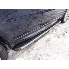 Пороги алюминиевые ТСС с накладкой для Range Rover Sport 2013-2023