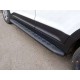 Пороги алюминиевые ТСС с накладкой чёрные для Hyundai Creta 2016-2021 артикул HYUNCRE16-06BL