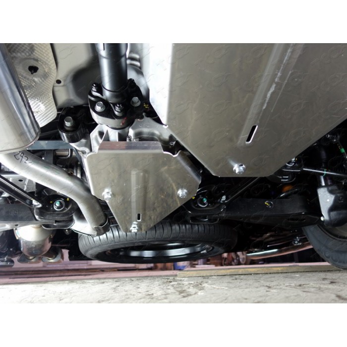 Защиты комплект алюминий 4 мм картер и кпп, дифференциал, бак для Hyundai Santa Fe 2012-2015 артикул ZKTCC00235K
