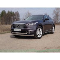Защита передняя двойная 75-75 мм для Infiniti QX70 2013-2017