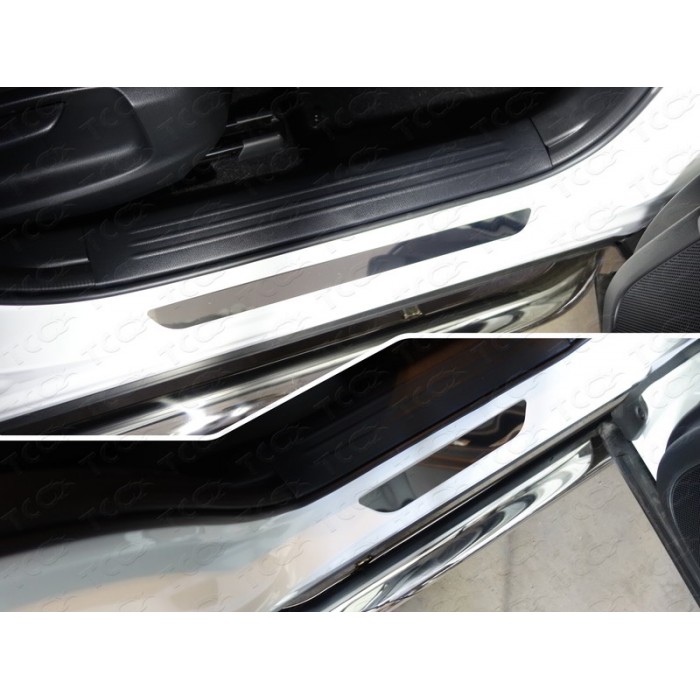 Накладки на пороги зеркальный лист 4 штуки для Mazda CX-5 2018-2023 артикул MAZCX517-01
