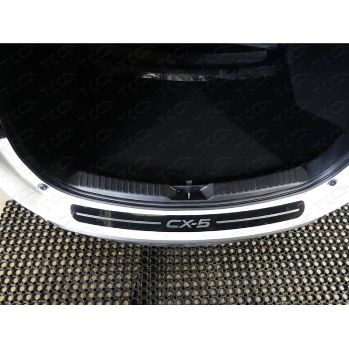 Накладка на задний бампер зеркальный лист надпись CX-5 для Mazda CX-5 2018-2023 артикул MAZCX517-11
