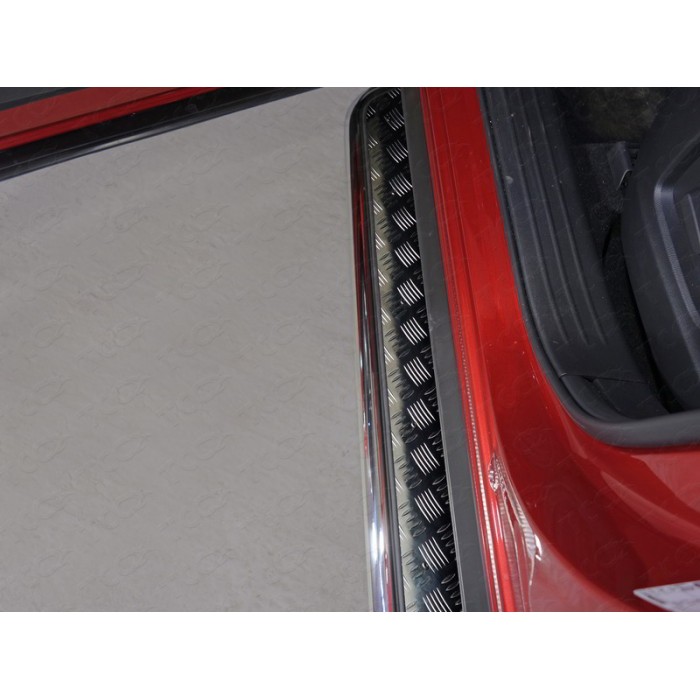 Пороги с площадкой алюминиевый лист 42 мм для Mazda CX-9 2017-2023 артикул MAZCX917-17