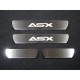 Накладки на пороги лист шлифованный надпись ASX 4 шт для Mitsubishi ASX 2017-2022 артикул MITSASX17-04