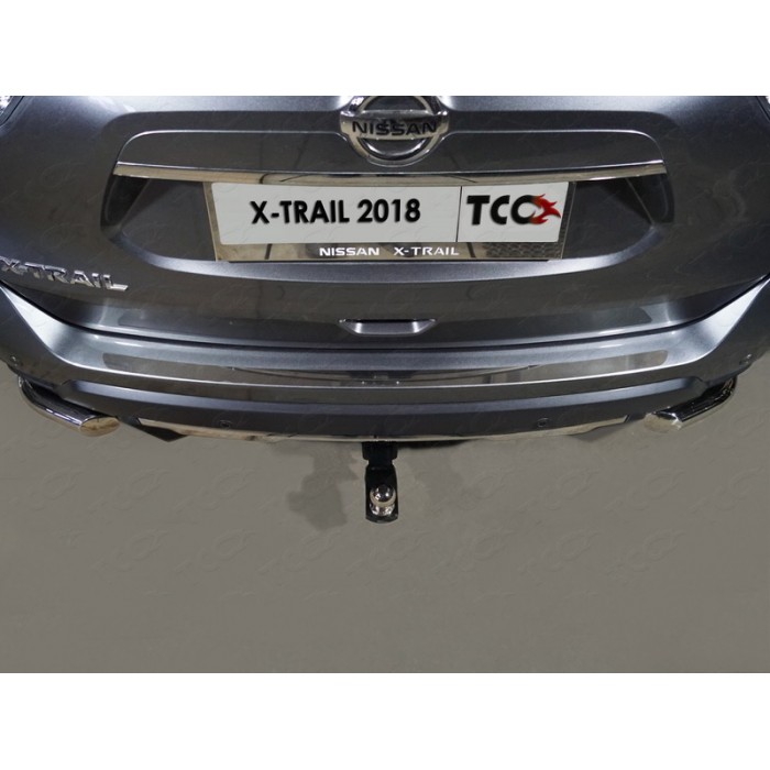 Накладка на задний бампер зеркальный лист для Nissan X-Trail T32 2018-2022 артикул NISXTR18-07
