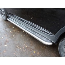 Пороги с площадкой алюминиевый лист 60 мм для Subaru XV 2017-2022