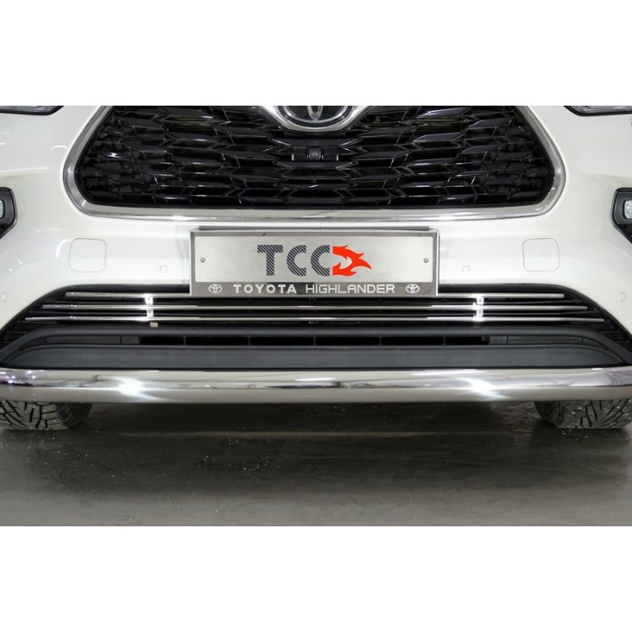 Накладка решетки радиатора нижняя 12 мм для Toyota Highlander 2020-2023 артикул TOYHIGHL20-10