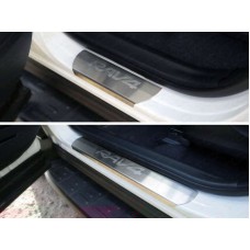 Накладки на пороги шлифованный лист надпись RAV4 для Toyota RAV4 2015-2019
