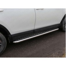Пороги с площадкой алюминиевый лист 60 мм для Toyota RAV4 2015-2019