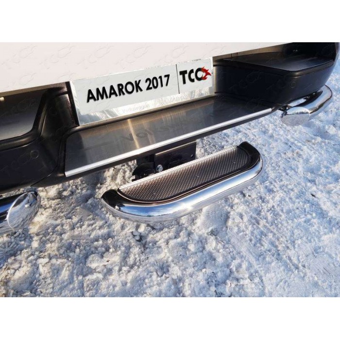 Защита задняя со ступенькой под фаркоп 60 мм  для Volkswagen Amarok 2016-2023 артикул VWAMAR17-56