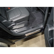Накладки на пластиковые пороги задние лист зеркальный 4 шт для Volkswagen Teramont 2018-2023
