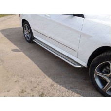 Пороги с площадкой алюминиевый лист 42 мм для Mercedes-Benz GLK 2008-2015