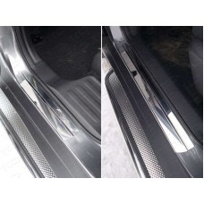 Накладки на пороги зеркальный лист 1 мм для Nissan X-Trail 2015-2018