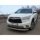 Защита передняя овальная 75х42 мм для Toyota Highlander 2014-2016 артикул TOYHIGHL14-02