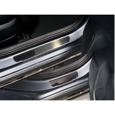 Накладки на пороги лист зеркальный 4 шт для Kia Rio X 2020-2023