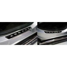 Накладки на пороги лист зеркальный надпись Arkana 4 шт для Renault Arkana 2019-2022