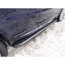 Пороги алюминиевые ТСС с накладкой серые для Range Rover Sport 2013-2023